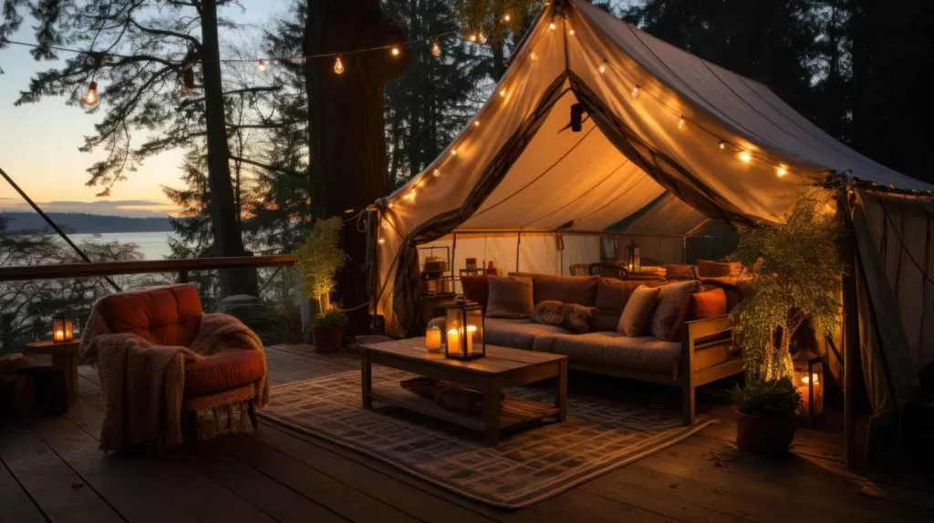 A beautiful river front glamping site