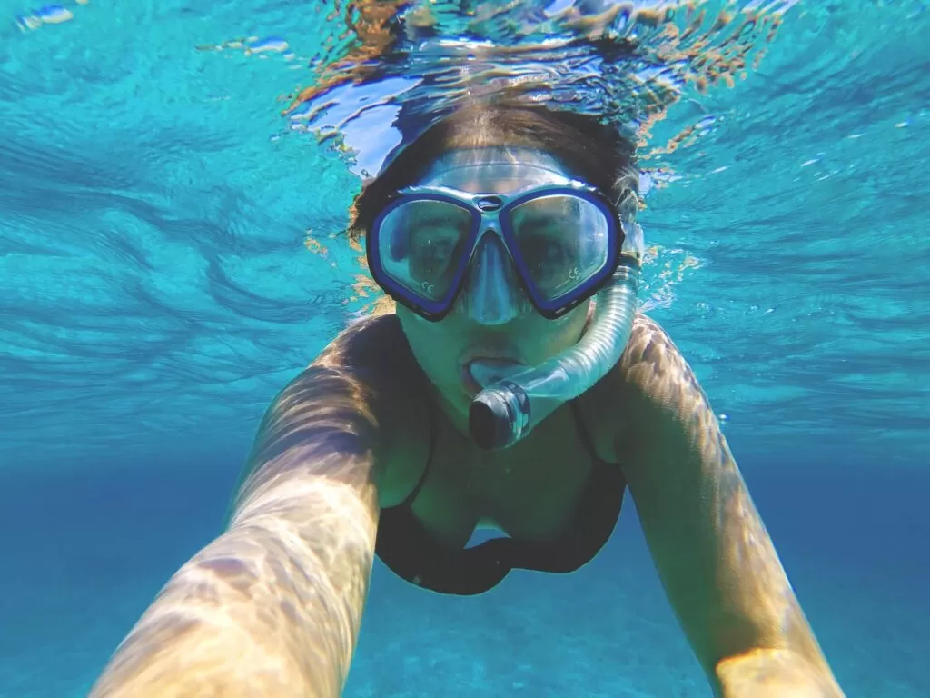 A girl doing Snorkeling